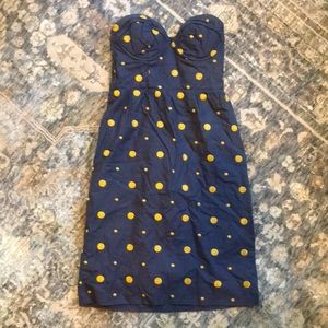 Blue & Yellow Polka Dot Dress